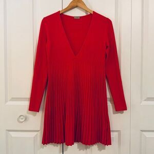 MRZ Pink Wool Blend V Neck Sweater Dress Medium